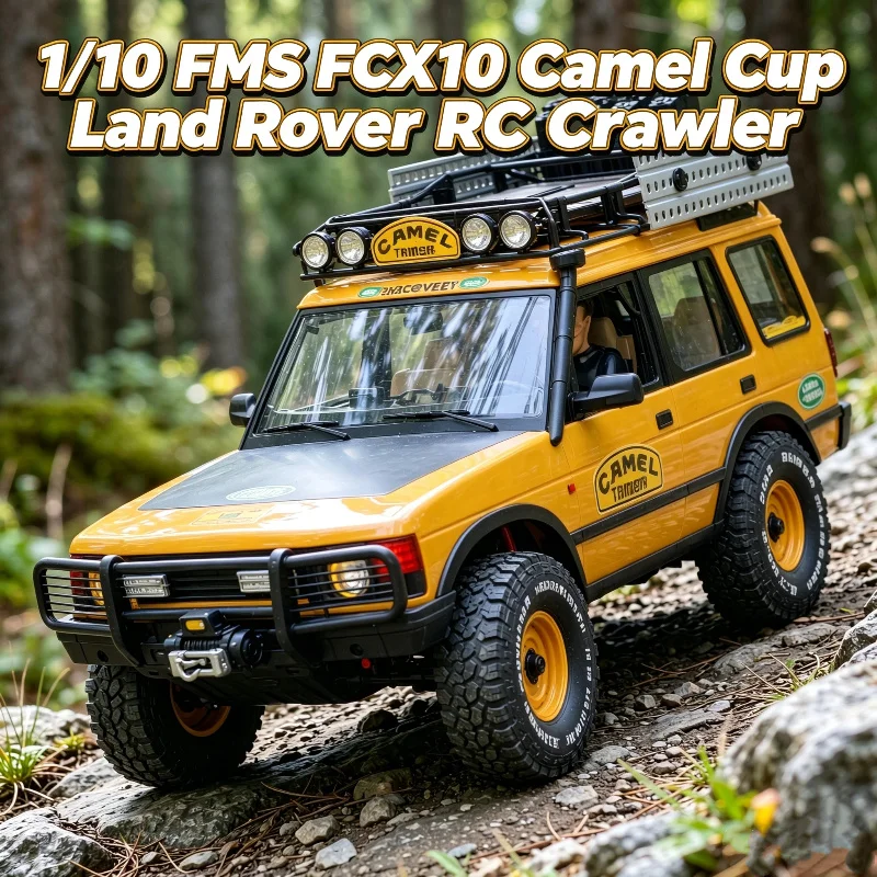 Hot 1/10 FMS FCX10 Remote Control Electric Camel Cup Simulation Land Rover Defender RC Climbing Off-Road Vehicle Model With LED