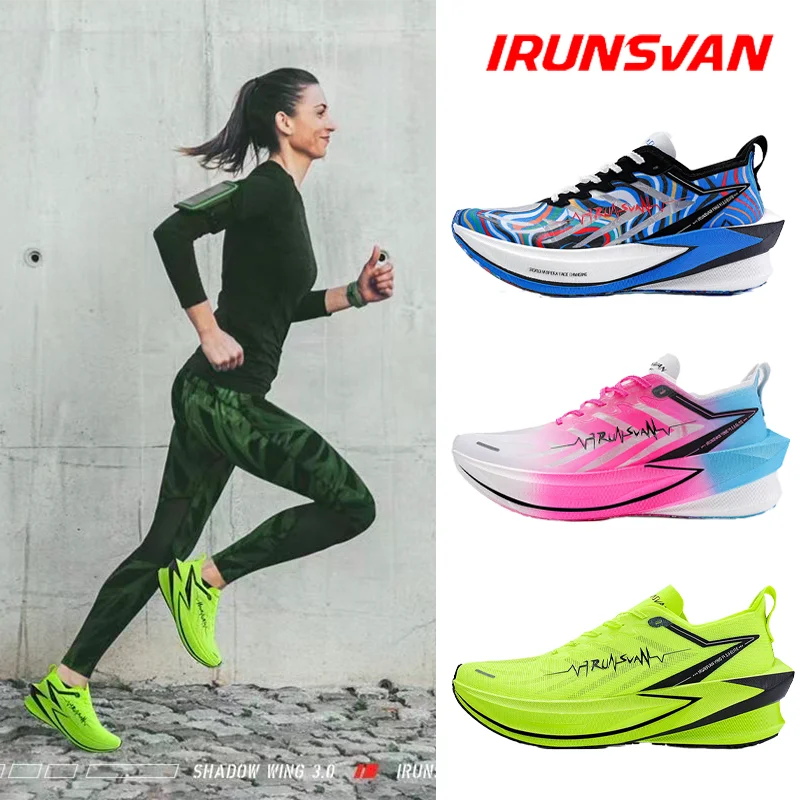 

IRUNSVAN Carbon Board Running Shoes Professional Marathon Cushioning Racing Women's Sports Shoes Breathable Mesh Surface 131