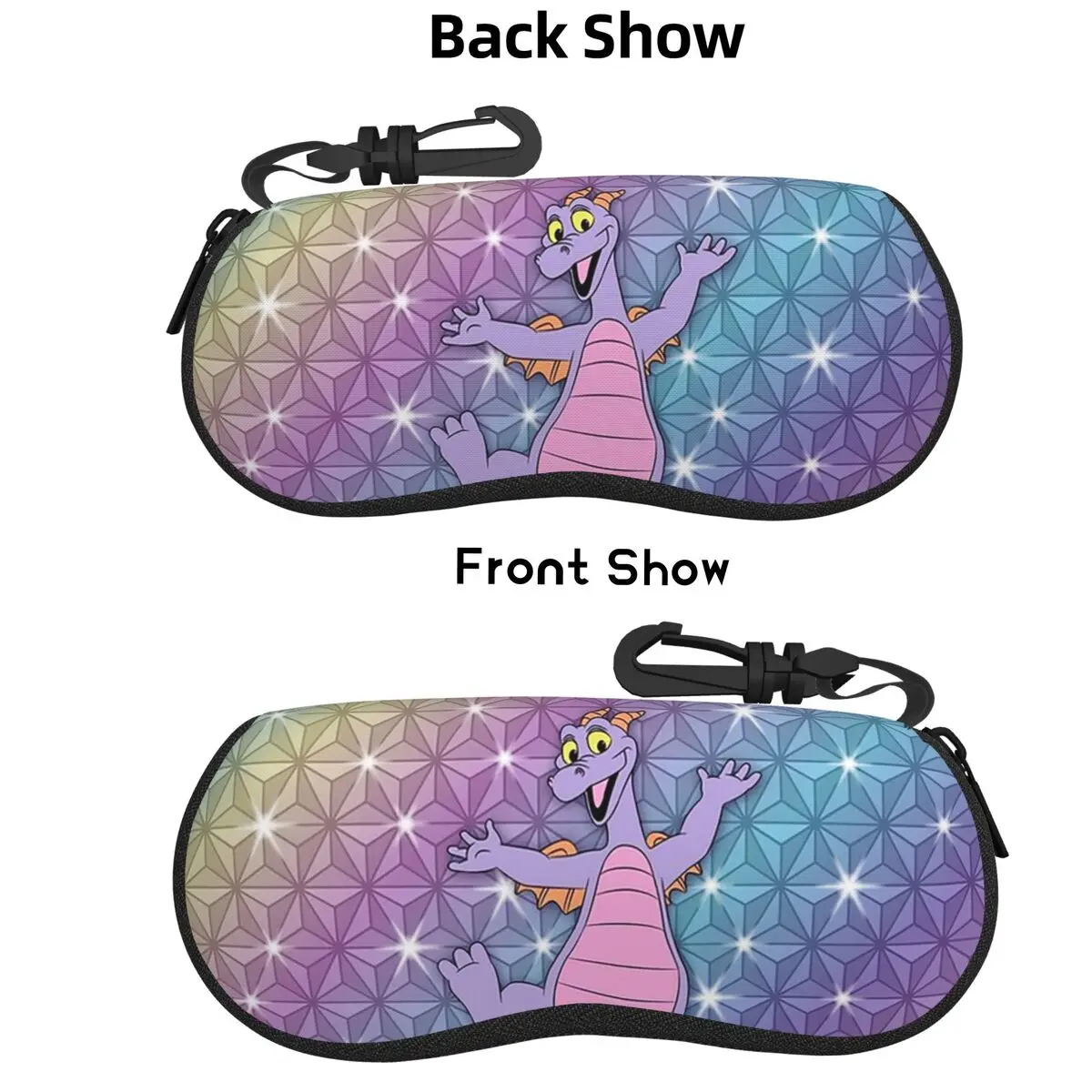 

Epcot Figment Beacon Of Magic Shell Glasses Case Protective Sunglasses Box Women Men Soft Eyeglass Bag Pouch