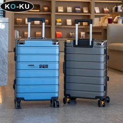 KO-KU valigia di alta qualità con telaio in alluminio maschio Trolley Case muto ruota universale 20 ''borsa da viaggio cabina 24/26/28 pollici bagaglio