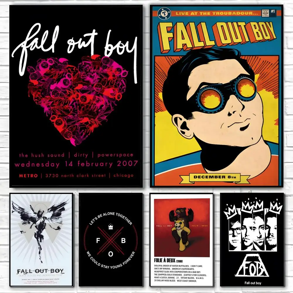 F-Fall Out Boy Poster Klassische Poster und Wandkunstdrucke eignen sich für Wohnzimmer, Schlafzimmer und Zuhause.