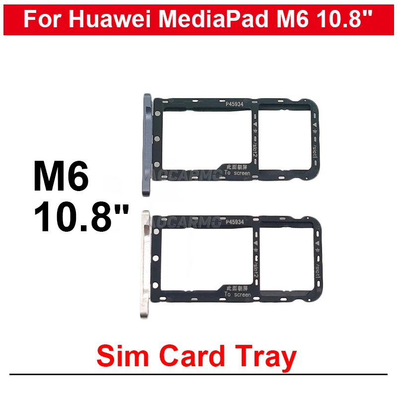 For Huawei Mediapad M6 10.8inch Gold / Grey SIM Card Tray Slot Holder Side Keys Buttons Replacement Parts