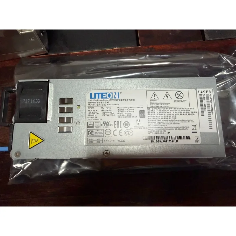 for Lite-On PS-2551-5L Server Power Supply 550W Replacement Unit High Efficiency Stable Output for Data Center Rack Servers