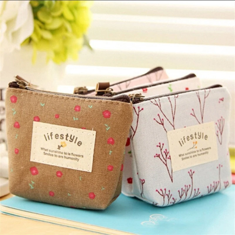 Women's Purse Fabric Wallets Practical Flower Printed Small Wallet Storage Bag Hangings Decortaions Dropshipping