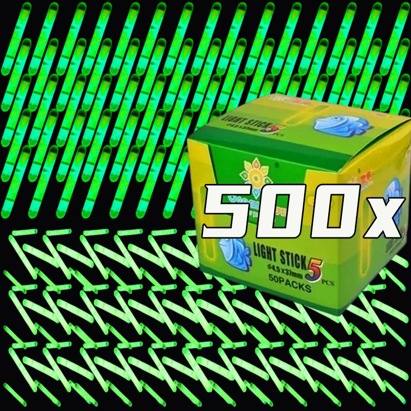 

100-500pcs Fluorescent Fishing Float Light Stick Glow Stick Night Fishing Rod Light Dark Glow Useful Tackle Pro Version