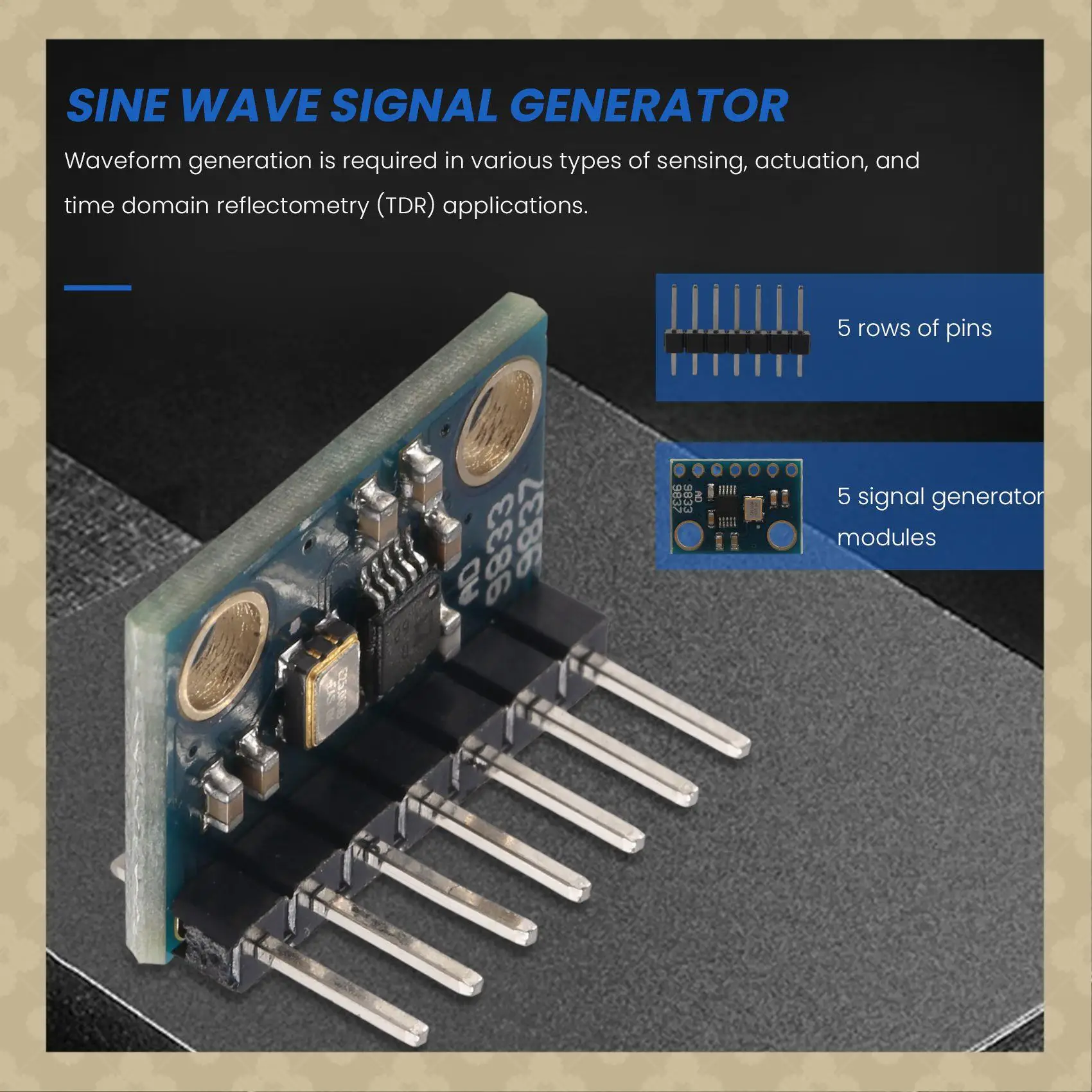 

AB45 5Pcs AD9833 Programmable Microprocessors Serial Interface Sine Square Wave DDS, Signal Generator Module