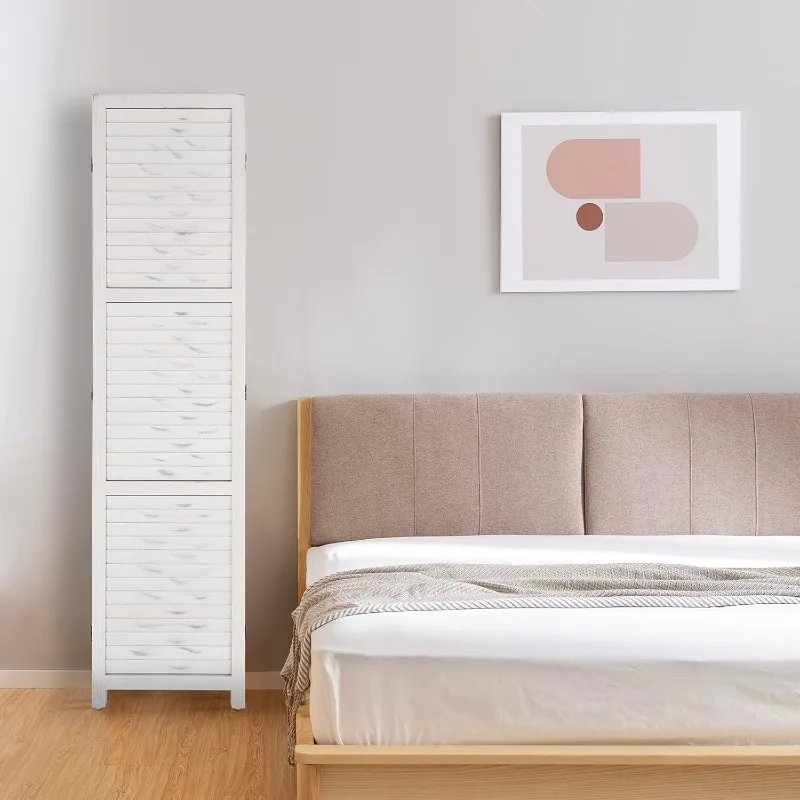 HOME. شاشة خصوصية مقسمة للغرفة الخشبية، مقسم حائط قابل للطي بطول 5.9 أقدام، منفصل مساحة مفصلية قائمة بذاتها في الأماكن المغلقة