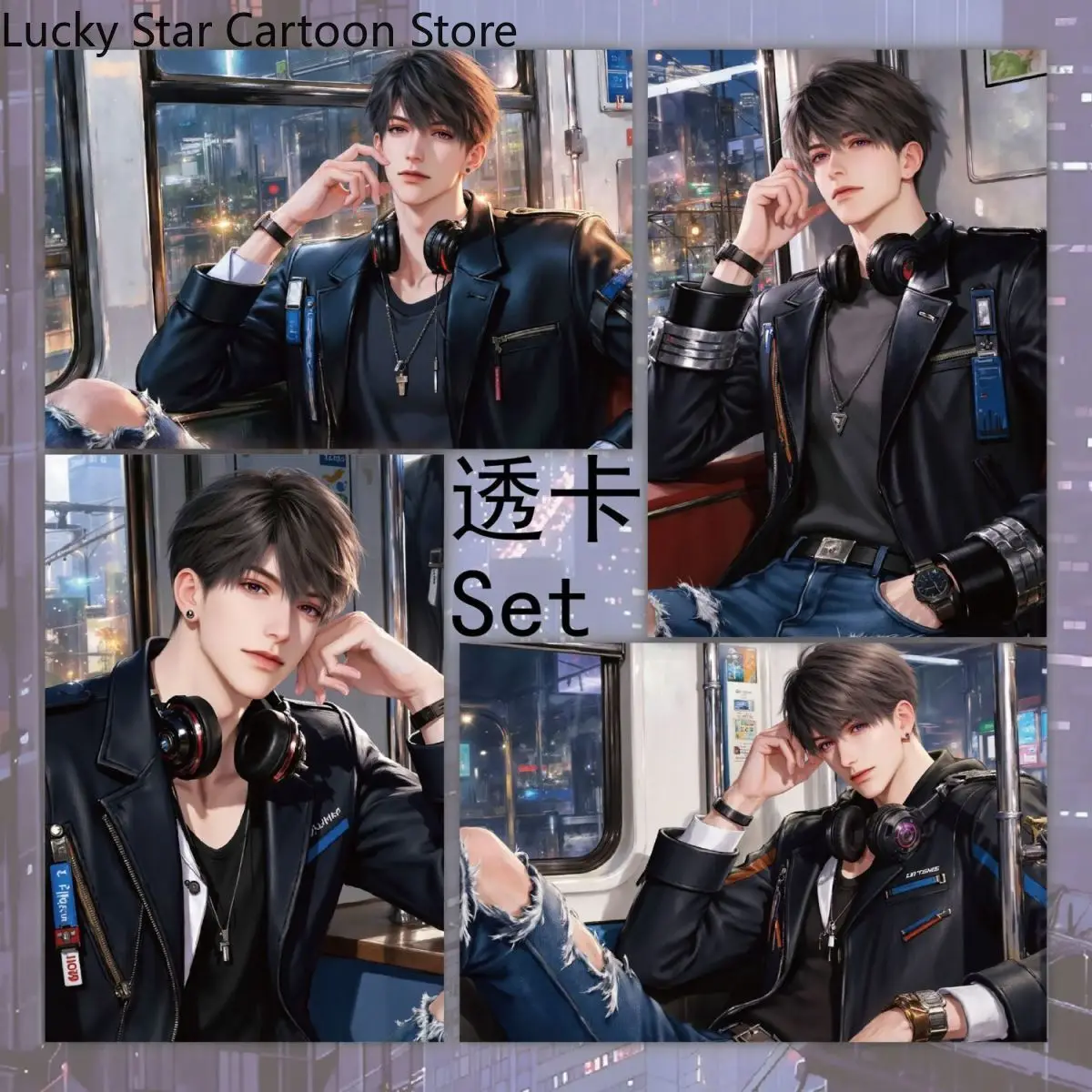 Caleb Love en Deepspace Cosplay Acryl Transparante Kaart Badge Ansichtkaart Ste Collection Halloween Cadeau Verjaardag Spel Anime