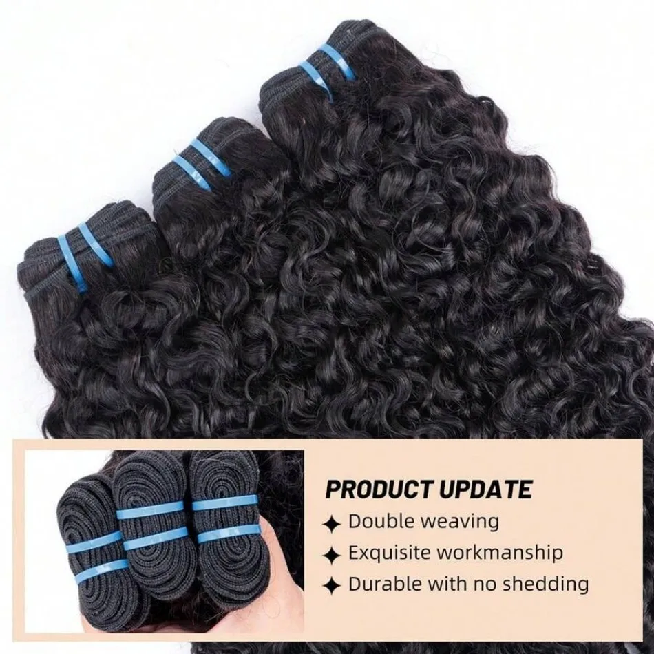 12A Burmese Curly Bundles Human Hair Water Wave 3 4 Bundle Raw Hair Extensions Natural Color Remy Weave Brazilian Wigs Original image 5