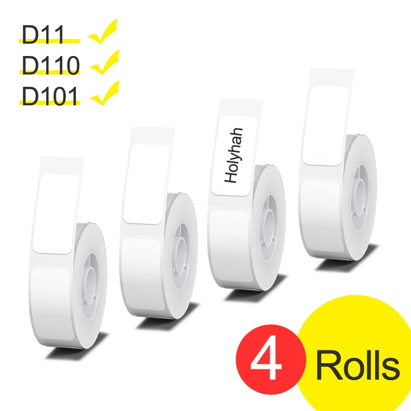 

4 Rolls White Label Tape for Niimbot D11 Printer Paper D110 Label Sticker Paper Roll for Niimbot Labeller D101 Label Printer