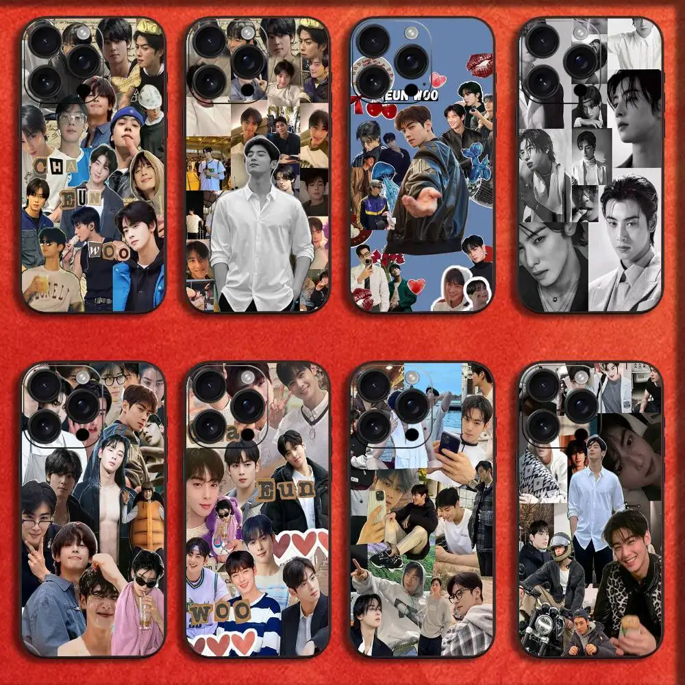 

Phone Case For iPhone 16,15,14,13,12,11,Pro,XS,Max,XR,Plus,E,Mini Black Shockproof Singer C-Cha Eun w-Woo Cover