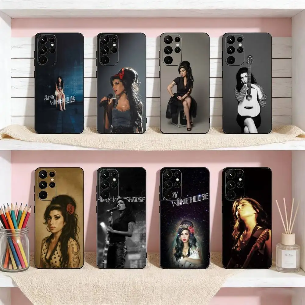 

Singer Amy W-Winehouse Phone Case For Samsung S25,S24,S21,S22,S23,S30,Ultra,S20,Plus,Fe,Lite Black Shell