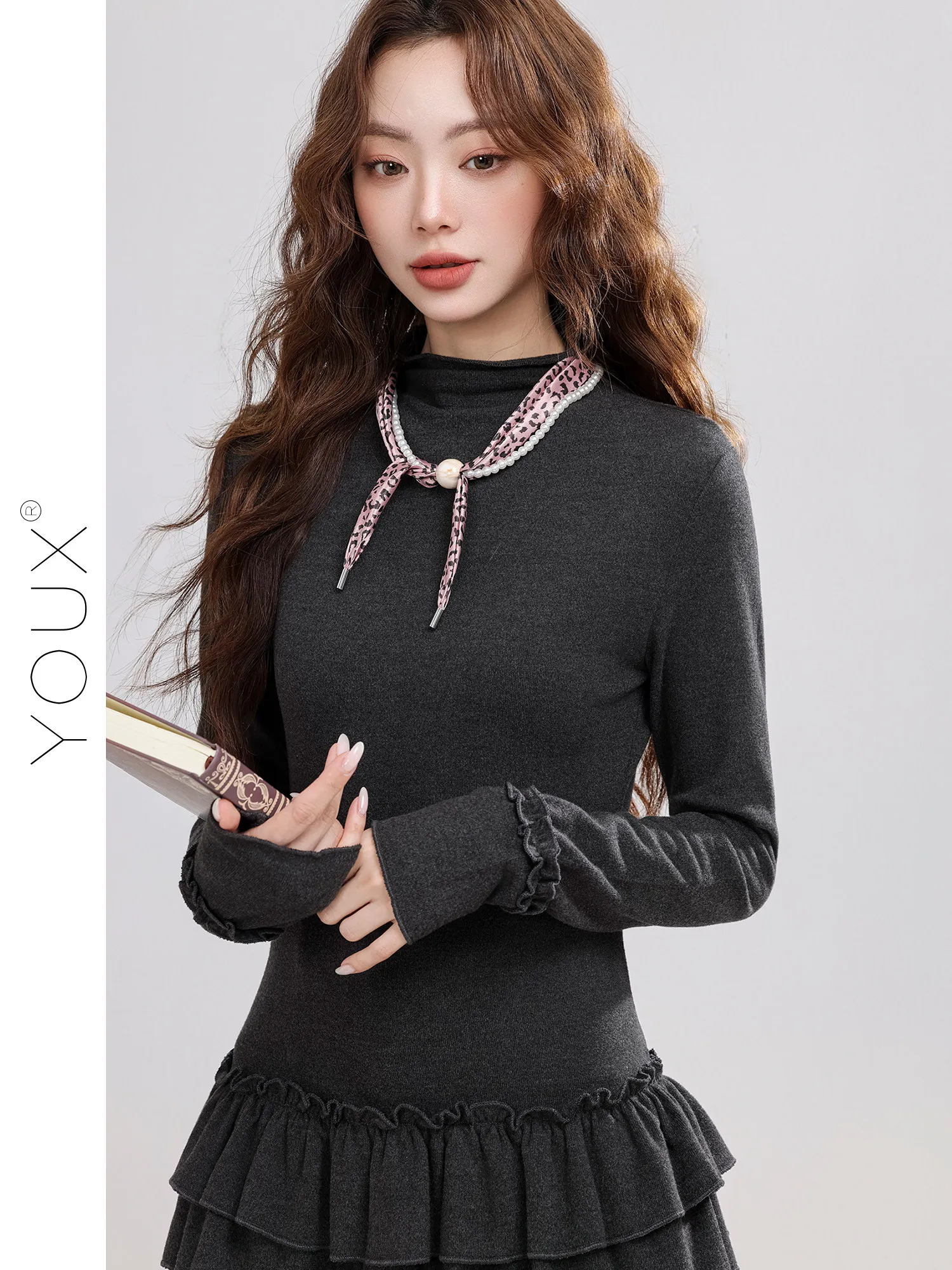 T-shirt gothique marron pour f - Turtleneck Knit 90S avis et prix