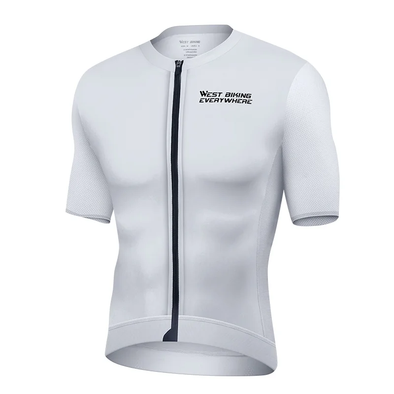 WEST BIKING Cycling Jersey Breathable High Elastic Bib Tops for Bicycle Motorcycle Outdoor Sports Hiking Short Shirt Equipment