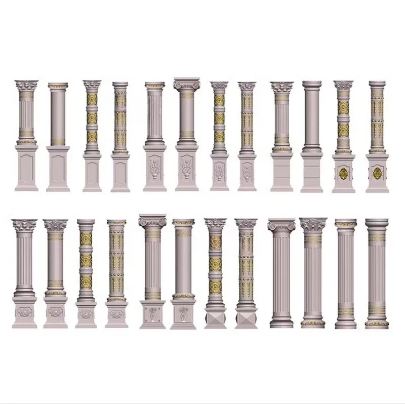 European Style Mold For Concrete Pillar Roman Column Component Villa Gate Column Decoration Building Cement Square Column Mold