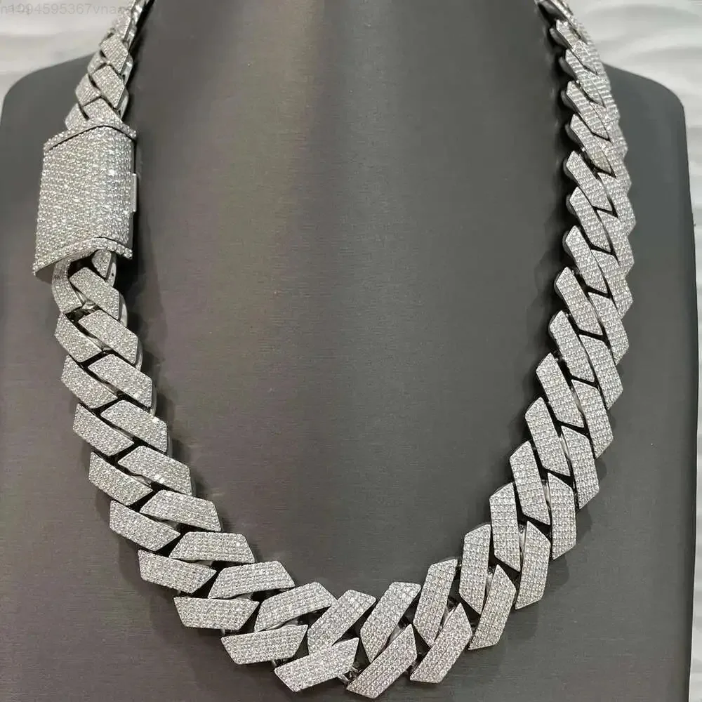 

Ювелирные изделия в стиле хип-хоп, 22 мм Iced Out Miami Cuban Link, цепочка в стиле хип-хоп с индивидуальной застежкой в коробке, тяжелая круглая кубинская цепочка