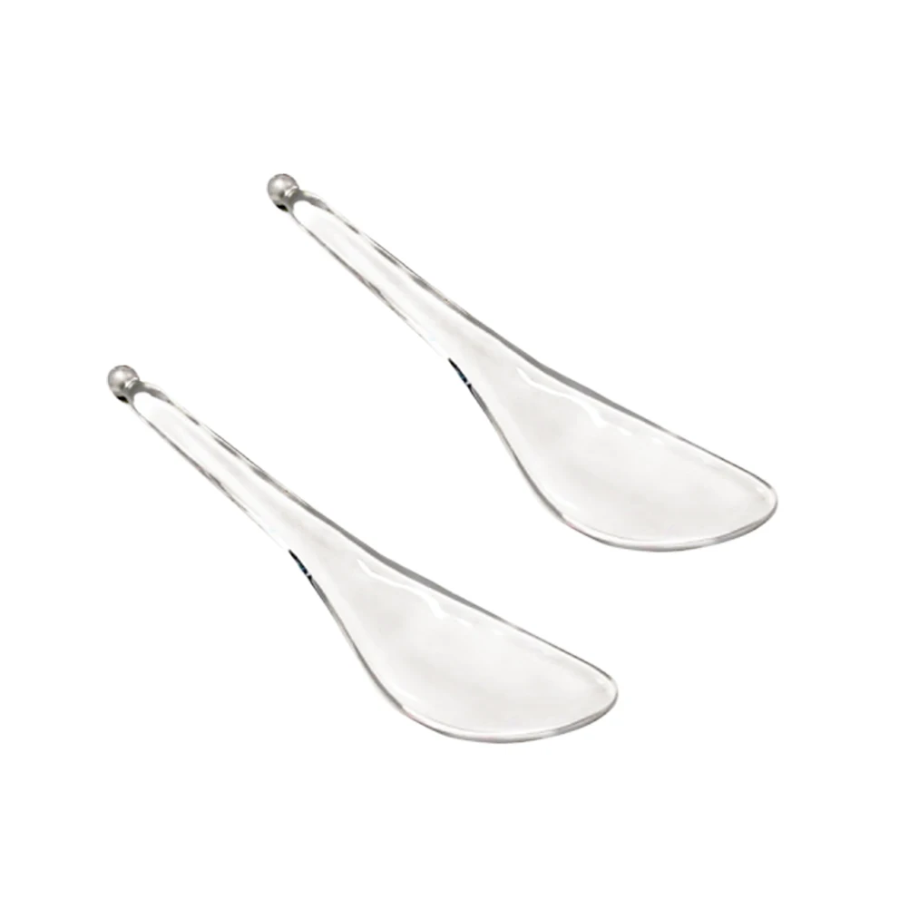 

2Pcs Acupoint Scraping Stick Crystal Crystal Board Face Massager Tools Board Ergonomic Handle Anti Aging Jade Stones