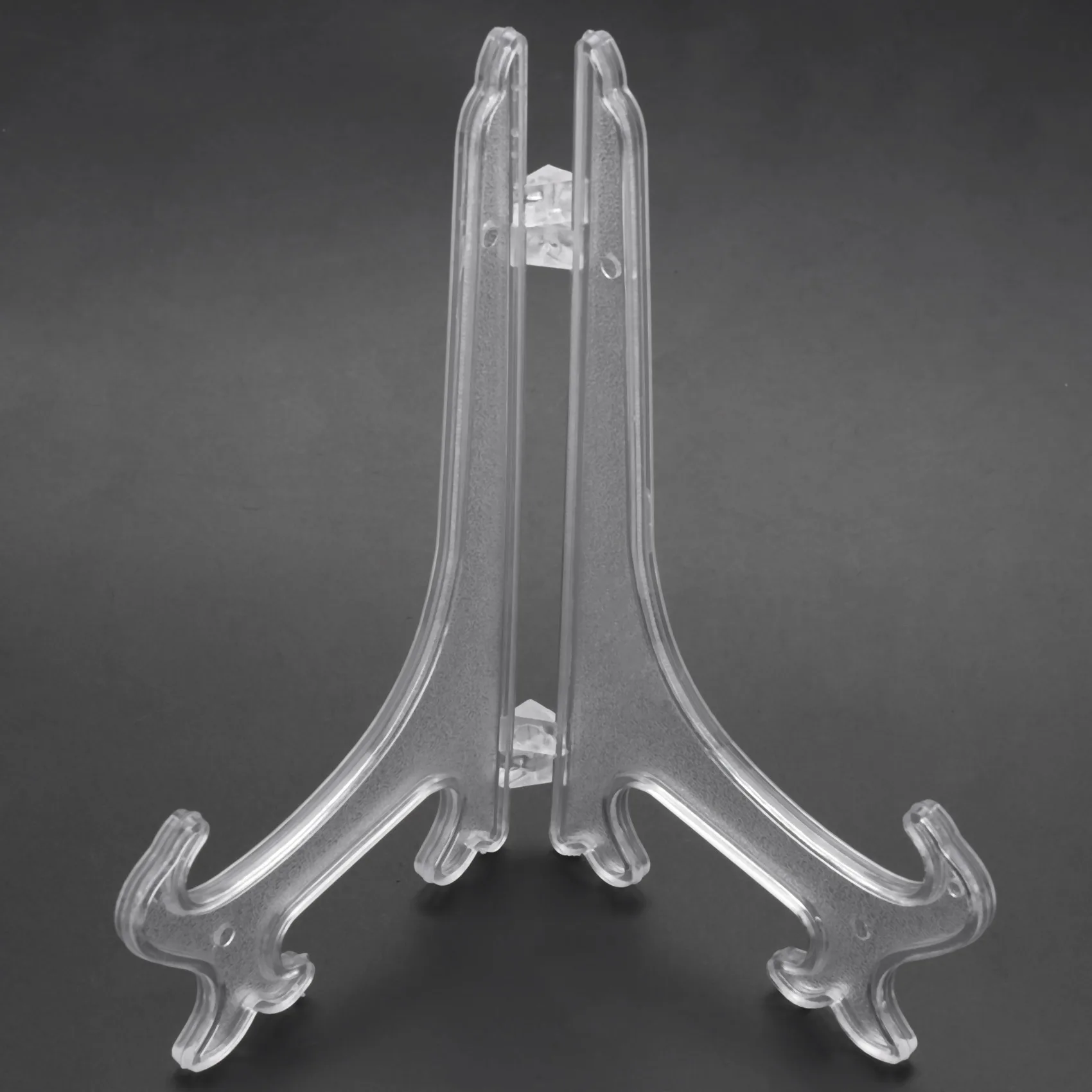Transparent 7" Display Easel Stand Plate Bowl Picture Frame Photo Pedestal Holder