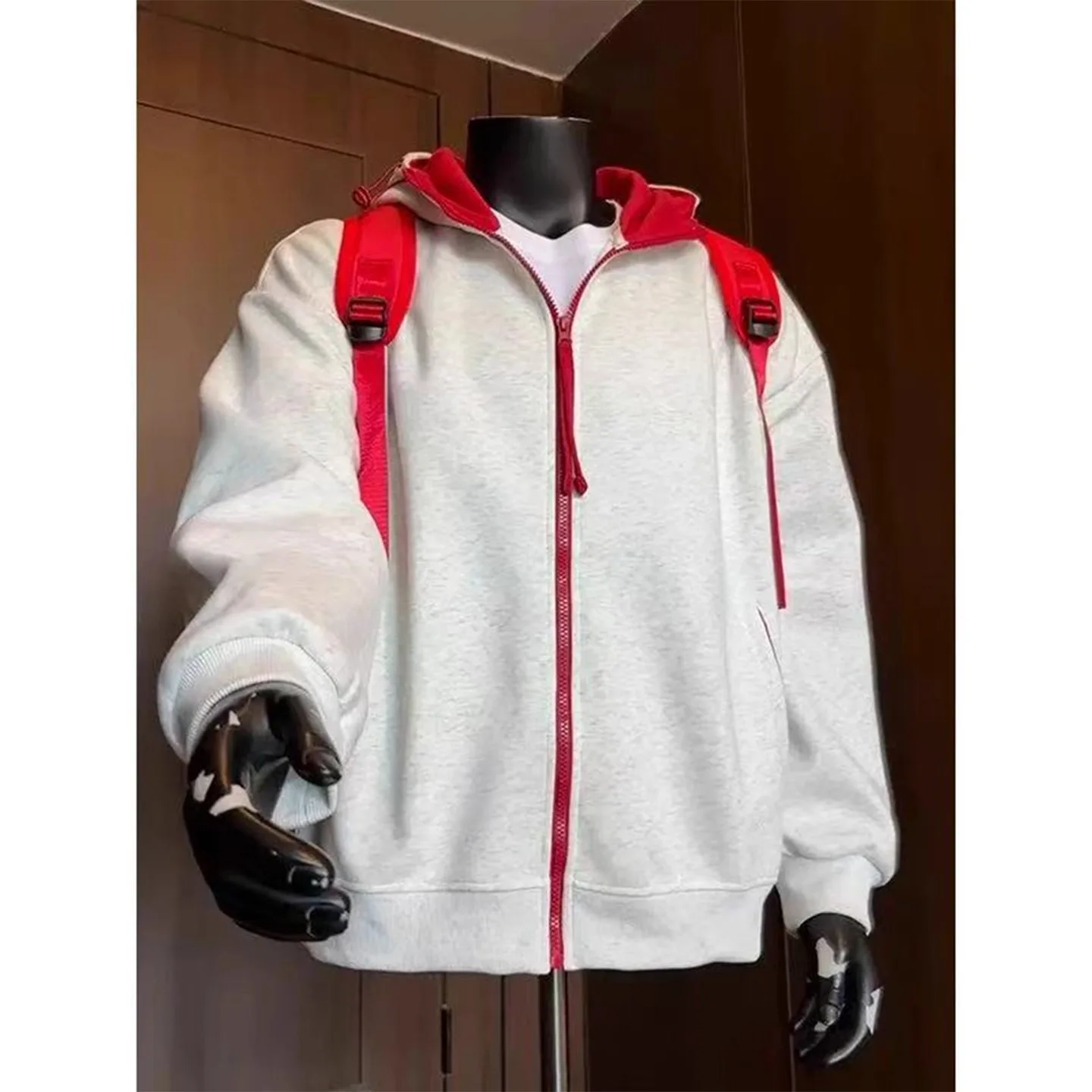 سويت شيرت بقلنسوة بتصميم صغير مناسب للرجال في الربيع والخريف، سترة صوفية متعددة الاستخدامات ذات طراز كسول راقي