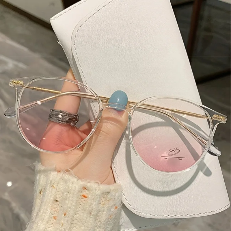 1 Pair of Cheek Red Glasses Anti Blue Glasses Super Light Material, Atmosphere Effect Natural Makeup Without Makeup