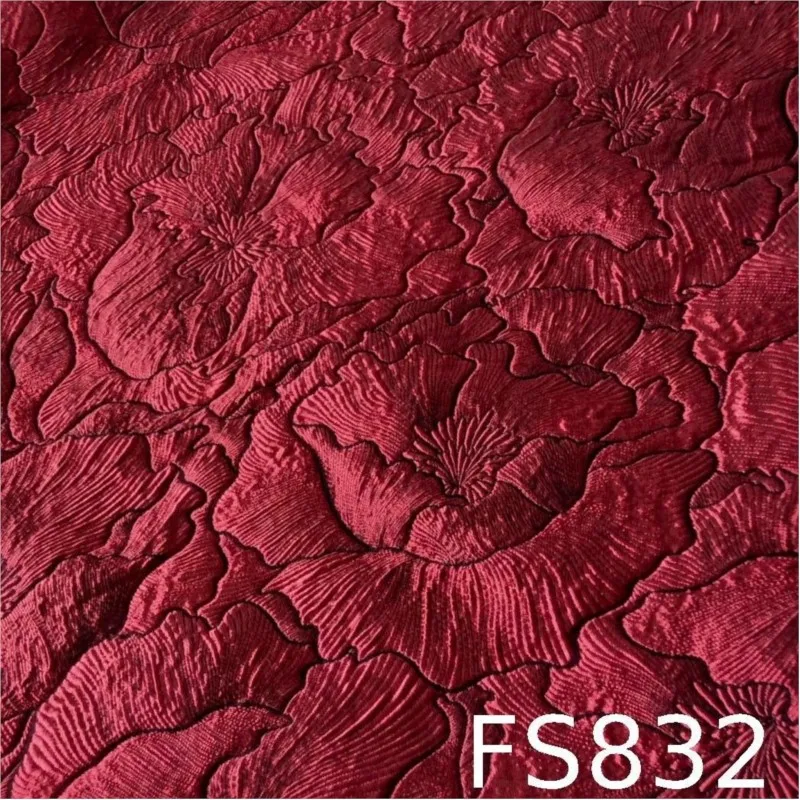 Three-dimensional embossed jacquard fabric with soft lines and elegant for women's evening gowns