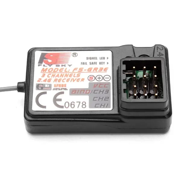 

Flysky FS-GR3E 2.4G 3CH Receiver Compatible with GT2B GT3B GT3C RC Transmitter for RC Car Boat