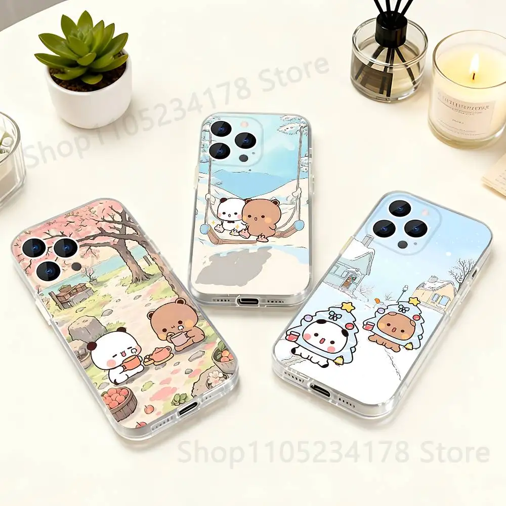 

Happy Cute BuBu D-DuDu Phone Case For iPhone 17,16,15,14,13,12,11 Pro,Max,Plus,X,XS,XR,SE4,E Mini Transparent Soft Cover