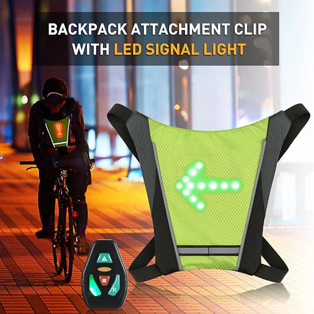 

Wireless Control LED Backpack Navigate Safely With Direction Indicator 4 LED Signals Easy To Attach