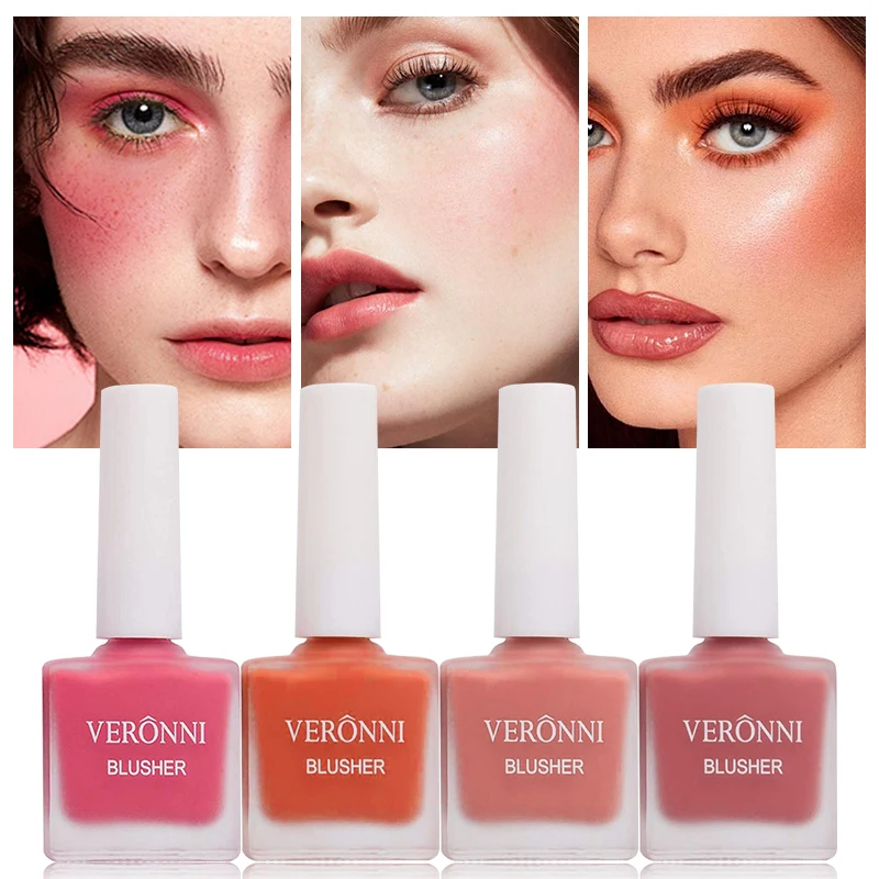Dewy Velvet Liquid Blush-Medium Dekking, Verhelderende Crème Blush, Natuurlijke Bessenton, Langdurige Gezicht Vloeibare Wang Blush Make-up