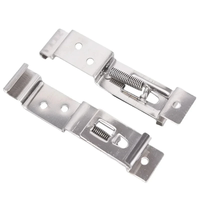 2 PCS Rectangular Car License Plate Spring Loaded Stainless Steel Bracket Cars Frame Holder Clamps Trailer Number Plate Clips UK