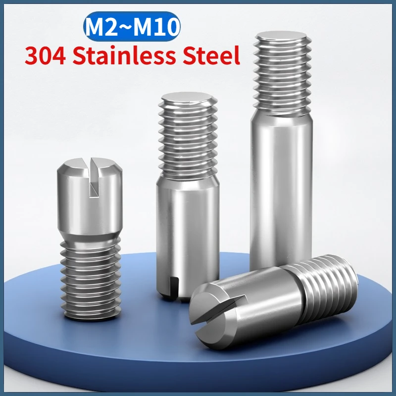 M2 M2.5 M3 M4 M5 M6 M8 M10 GB878 304 A2 Stainless Steel Outside Thread Solid Dowel Pin Slotted Head Positioning Roll Shaft