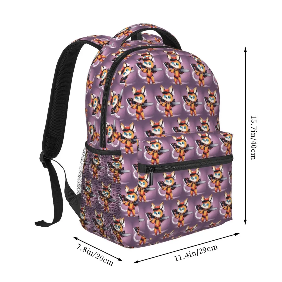 Chainsaw Demon Dog Backpack Student BookBag Kids School Bag Laptop Shoulder Bags for Boys Girls
