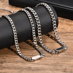 Mens Choker Necklace,Stainless Steel Cuban Link Chain Collar,Trendy Casual Hip Hop Jewelry Gifts for Boys