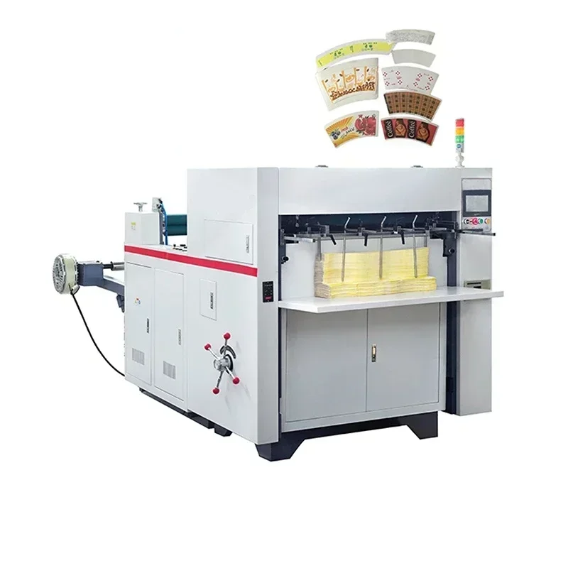 Fully Automatic Kraft Paper Single Pe Coated Paper Cup Fan Making 850 Width Paper Cup Roll Die Cutting Machine for Sale