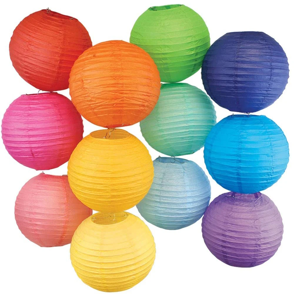 

10 Inch Paper Lantern Round Chinese Japanese Colorful Paper Lampion for Wedding Christmas Parties&Events Home and Garden Decor