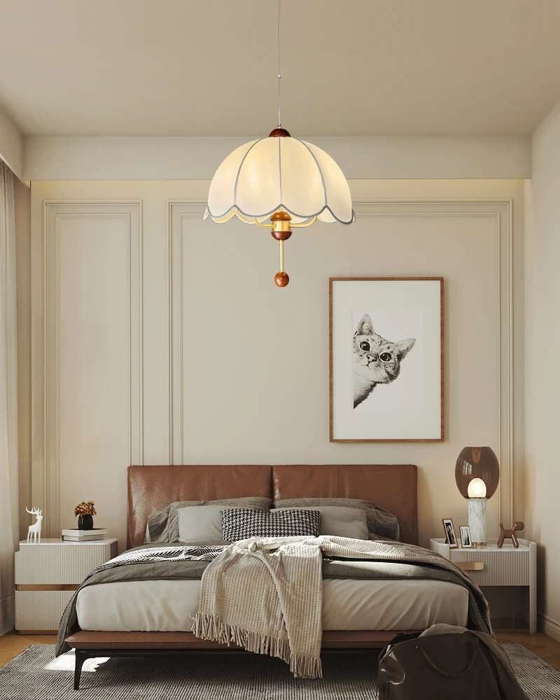 New French Retro Style Bedroom Chandelier All Copper Ancient Style Designer Master Bedroom Study Lamp Table Bar Lamp