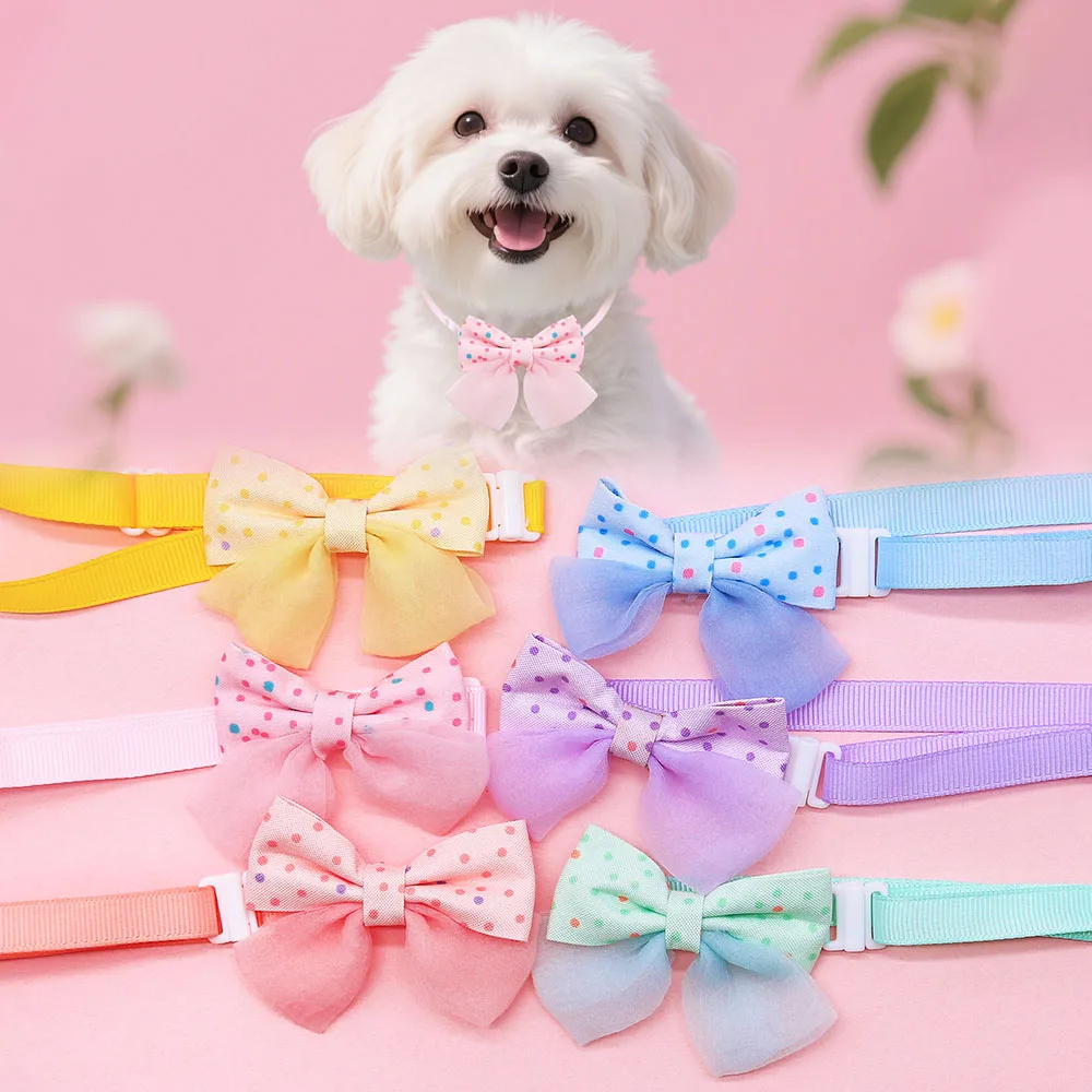 5 قطعة الملونة قابل للتعديل الكلب بووتيس البولكا نقطة نمط الكلب ربطات القوس فيونكة الياقات قابل للغسل الحيوانات الأليفة الاستمالة اكسسوارات للكلاب والقطط