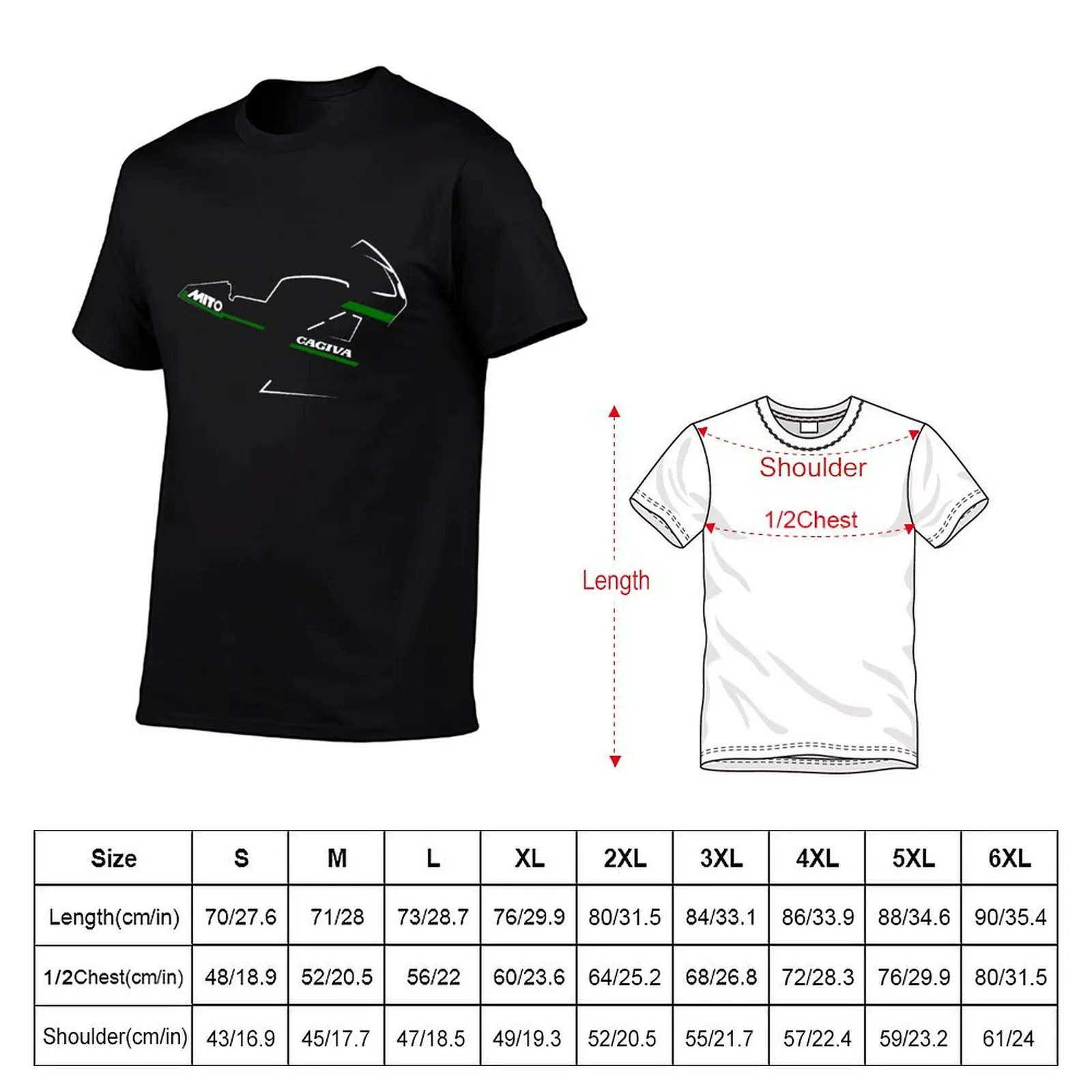 T-Shirt cotton designer Cagiva t man shirts man t shirt black Mito