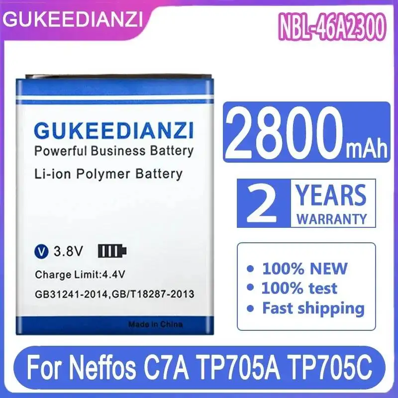 

For TP-Link Neffos C7A TP705A TP705C Mobile Phone Battery Environmentally Friendly High Compatibility Nbl-46A2300 2800Mah