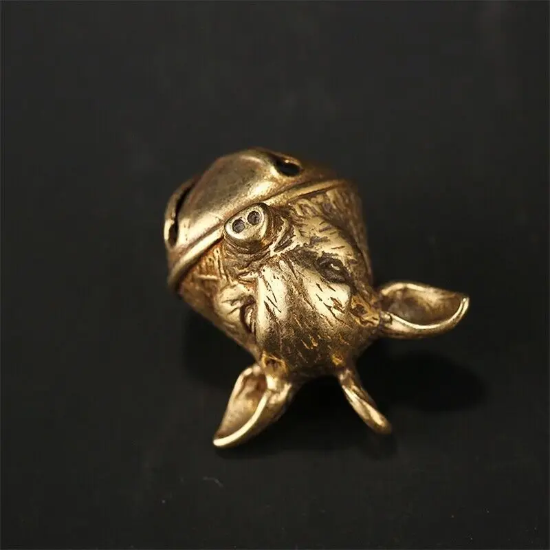 Brass Zodiac Pig Statue DIY Boar Head Bell handicraft Hanging Craft