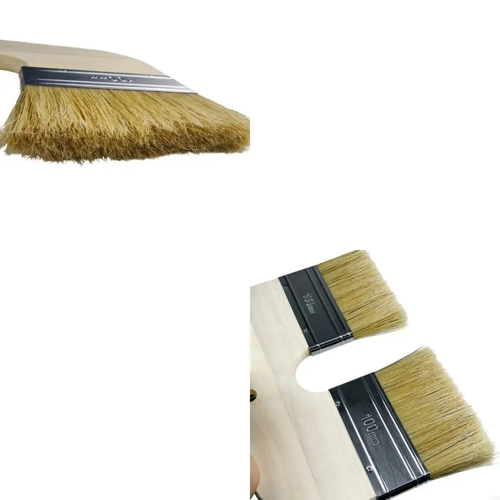 Versatiles Limes Coating Brush Natural Bristles Wooden Grip For Professional Use