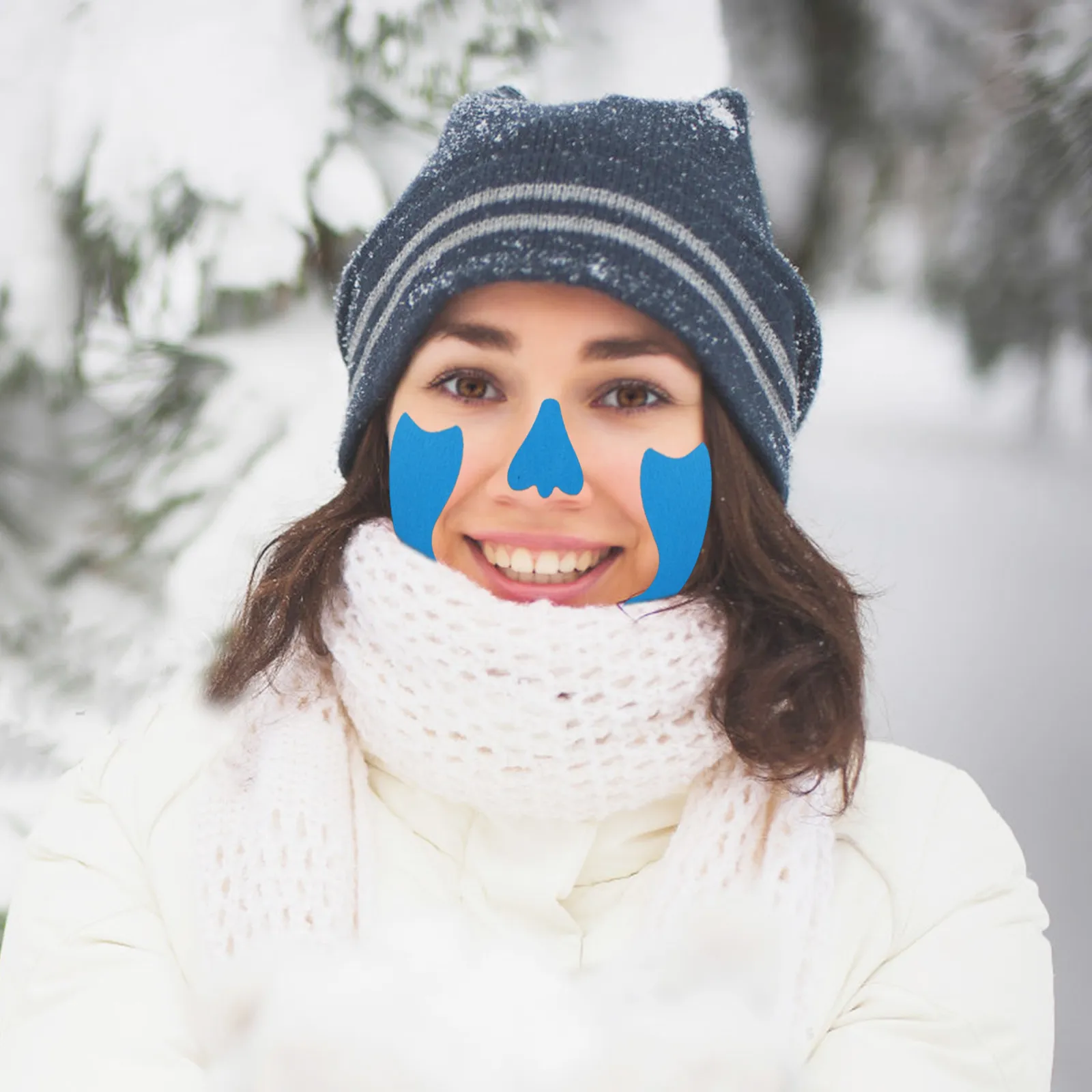 

10Pcs Breathable Nose Guard Patch Waterproof Anti-Freeze Face Protector Warm Nasal Patch for Outdoor Skiing Snowboarding