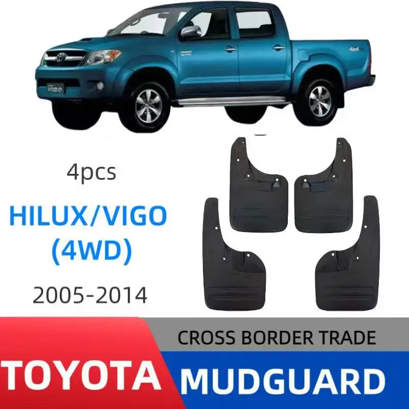 OEM Style Heavy Duty Mud Flaps Full Set Direct Fit For Toyota Hilux Vigo 4WD 2005 To 2014 Models Off Road Protection
