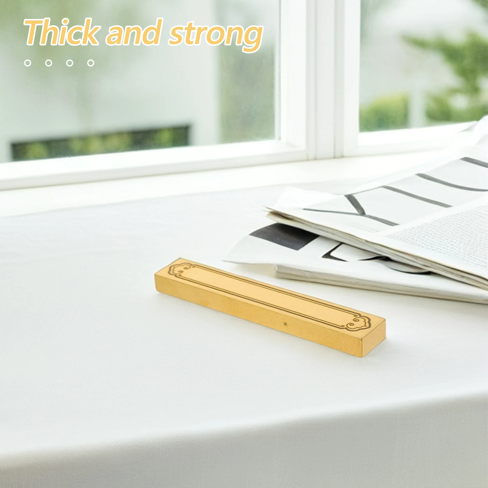 

Brass Paper Weights Heavy Decorative Calligraphy Practice Tool Multifunctional Drawing Ruler Desk Supplies Engraved Smooth