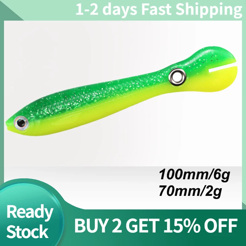 

AI-SHOUYU NEW 4pcs Soft Bait 100mm/6g 70mm/2g Luminous Wobble Silicone Small Loach Bait Artificial Baits For Bass Pike Fishing