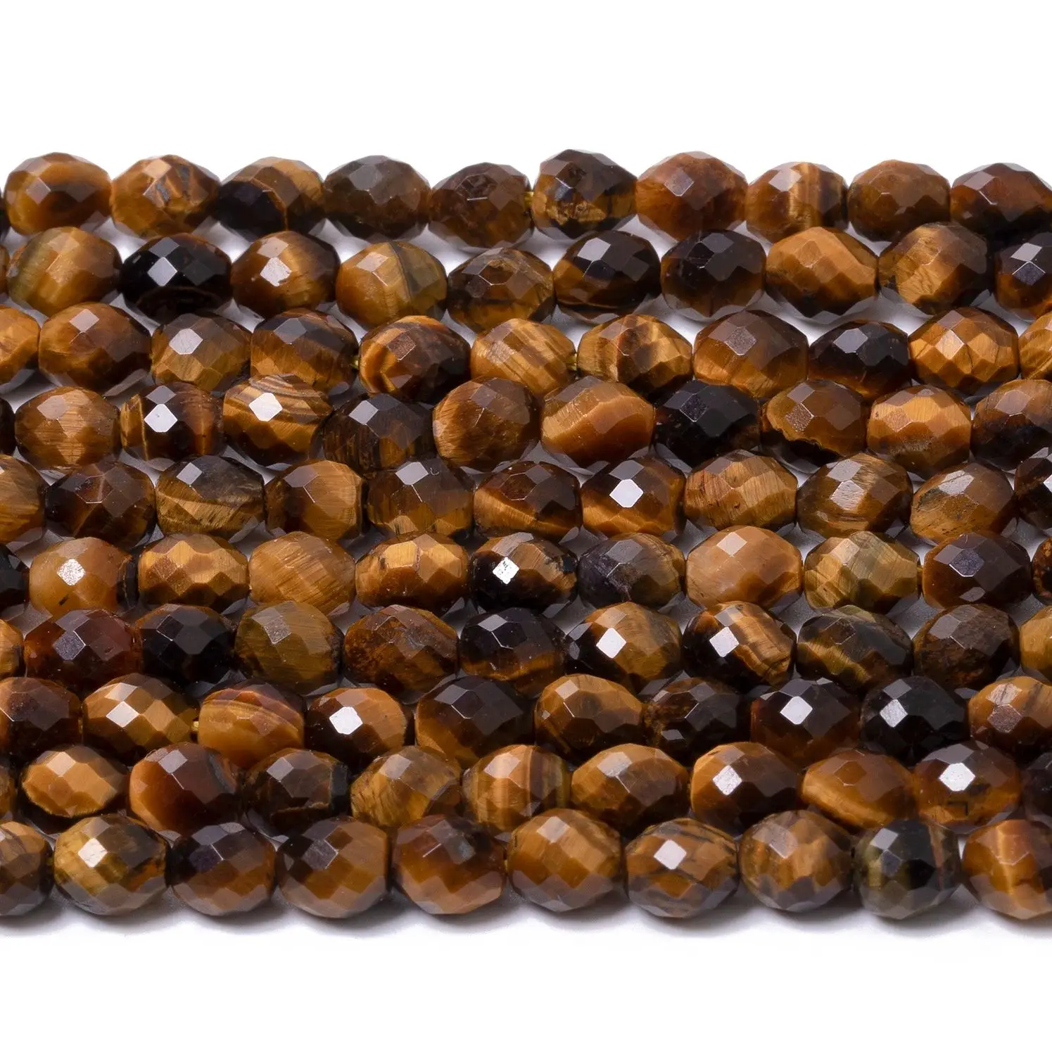6x5mm Faceted Oval Stone Bead Natural Yellow Tiger Eye Rice Shape Spacer Bead For Jewelry Making Diy Bracelet Accessories