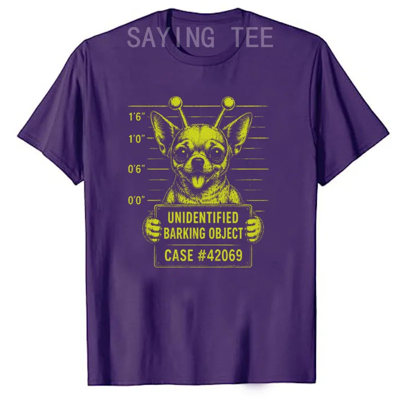 Alien Chihuahua Lustiges Fahndungsfoto Wissenschaft Hunde-Liebhaber Premium Weiches Baumwoll-T-Shirt Y2k UFO Alien Hund Grafik Spruch T-Shirt Streetwear Oberteile – Detail 9