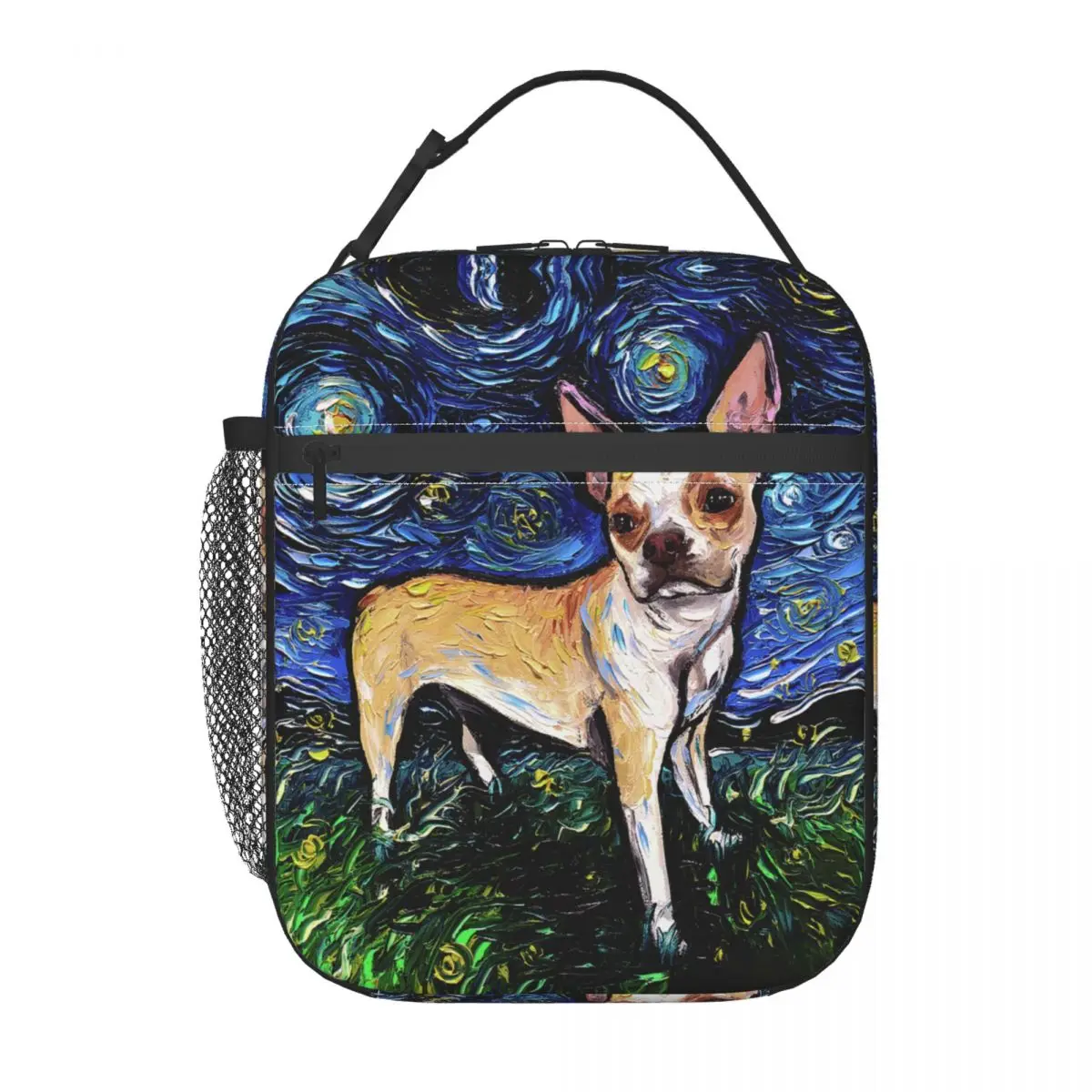 Starry Night Boston Terrier Insulated Lunch Bag for Women Leakproof Pet Dog Lover Cooler Thermal Lunch Box Office Work School