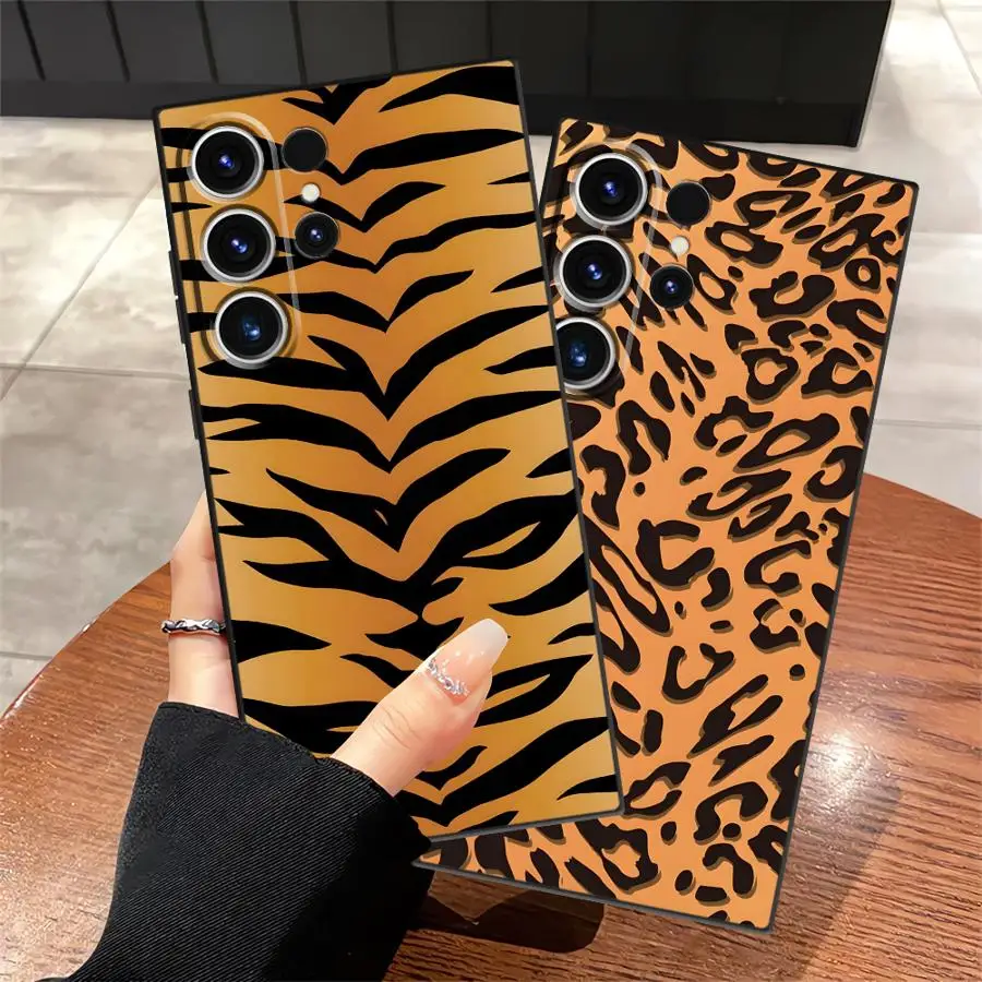 Funda Phone Cover Case for Samsung Galaxy S26 Ultra S21 FE S23 Note 20 8 9 10 S24 S20 Ultra S25 Plus S10 S9 Cartoon Tiger Stripe