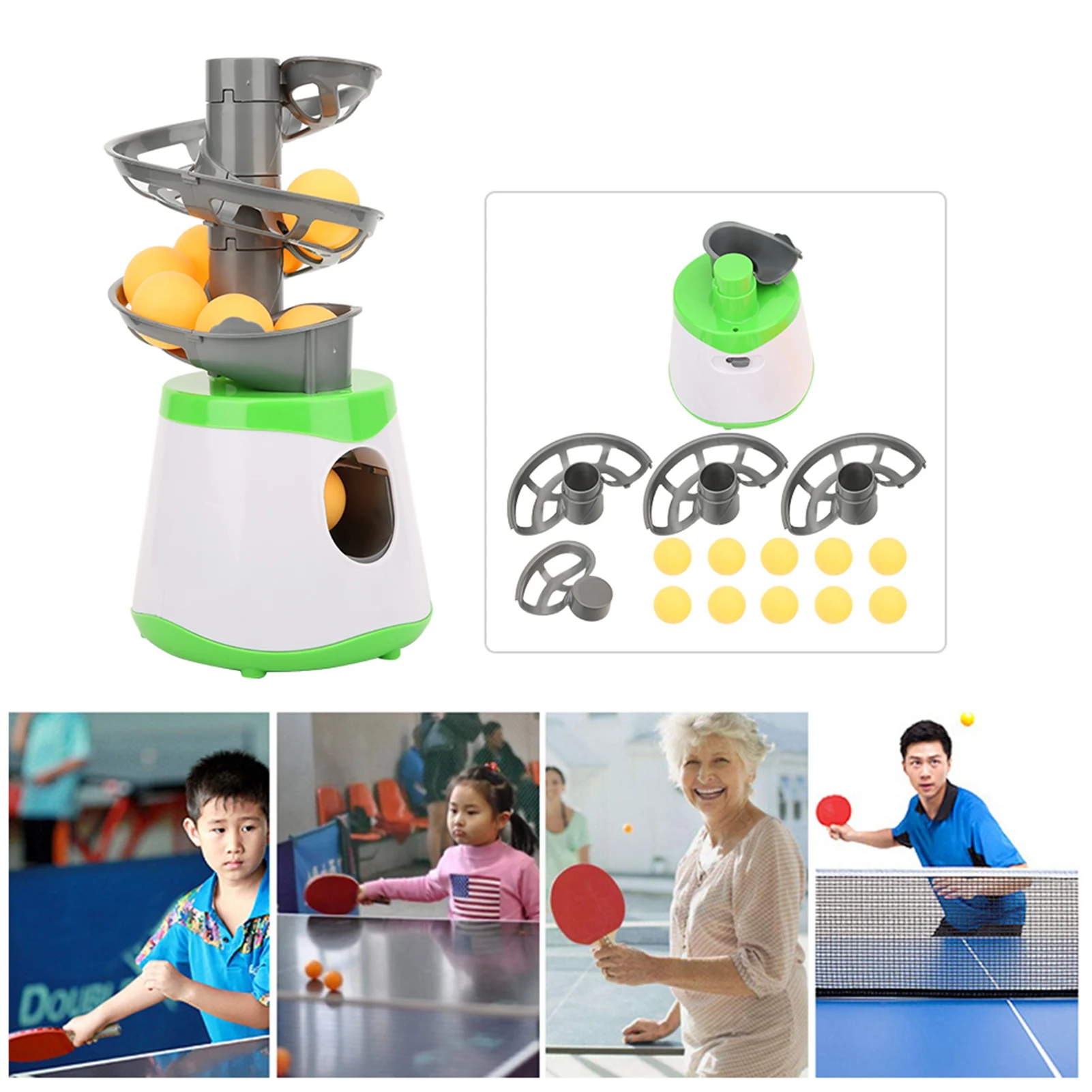 Mini Robot de tenis de mesa con batería AA, máquina de lanzamiento, entrenador, juego deportivo para adultos y niños, regalo, raqueta, pelota de Ping Pong